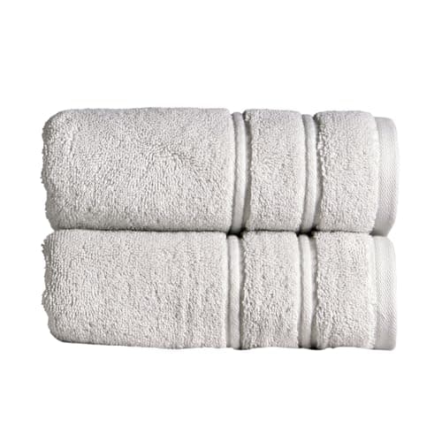 Image of Christy Antalya Hand Towels | Set of 2 | 100% Turkish Cotton | 600GSM | Soft Plush Luxury Towel Set | 50cm x 90cm | Quick Dry | Lunar Grey