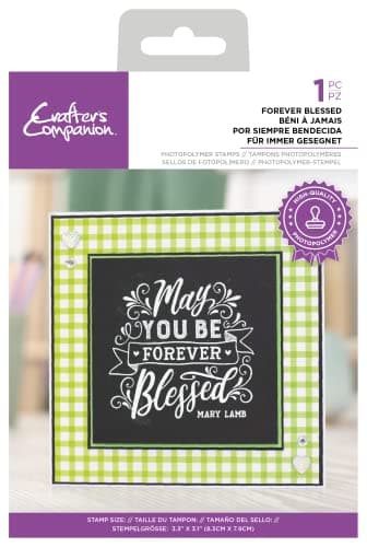 Image of Crafter's Companion Chalkboard Photopolymer Clear Stamp - Forever Blessed
