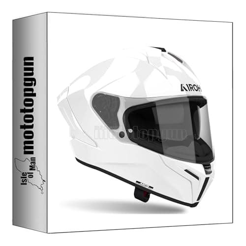 Image of airoh helmet motorbike full-face mx14 matryx color white gloss sz. l mototopgun