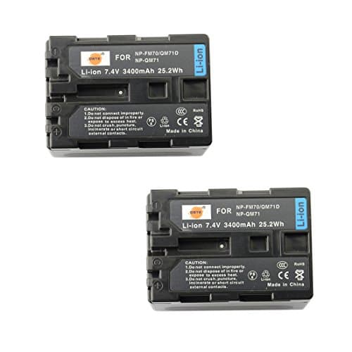 Image of DSTE 2pcs NP-QM71D Rechargeable Camcorder Li-ion Battery Compatible for Sony CCD-TRV350 CCD-TRV608 DCR-DVD100 DCR-DVD101 DCR-DVD200 Camera as NP-FM50 NP-FM55H NP-FM70 NP-FM90 NP-QM91