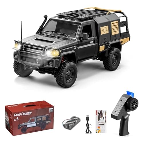 Image of Hylukon Remote Control Cars MN-82S 1/12 RC Crawler 2.4G 4WD Rock Crawler AllTerrain LED Lights 80mins Fun Time Indoor Outdoor Offroad Vehicle Toy Gifts for Adult 1 Rechargeable Battery Silver Grey