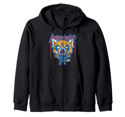 Image of Aggretsuko Rage Stripes Tee Zip Hoodie