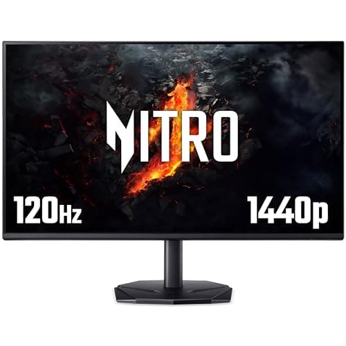 Image of acer Nitro KG272UG 27 inch Quad HD (2560 x 1440) Gaming Monitor - 120Hz, 1ms, IPS Panel, Adaptive Sync, 90% DCI-P3, HDR Ready, Speakers, DisplayPort, HDMI