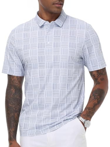 Image of YuKaiChen Men's Polo Shirts Adult Short Sleeve Breathable Stretch Golf Tennis Shirt Size XXL Navy