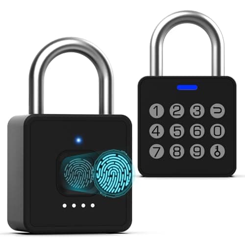 Image of Anweller Fingerprint Padlock with Code,Combination Padlock Gym Locker Padlocks,Smart Padlock with Fingerprint Gym Lock Waterproof for Outdoor Fence Gate Shed Gym School Locker Storage