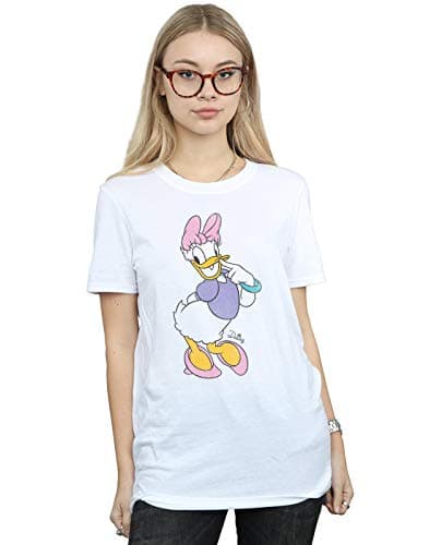 Image of Disney Women's Classic Daisy Duck Boyfriend Fit T-Shirt White XX-Large