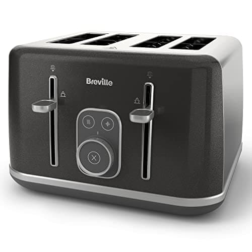 Image of Breville Aura 4 Slice Toaster | Touch Control Panel | Extra High Lift | Variable Width Slots | Shimmer Grey [VTR020]