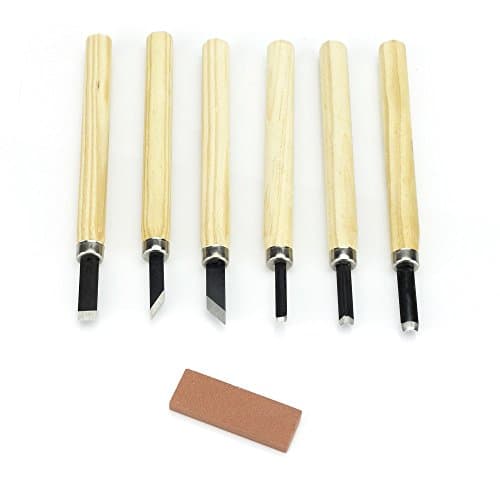 Image of Modelcraft PCT1006 Wood Carving Set with Sharpening Stone - Silver (1-Piece)