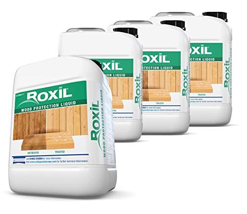 Image of Roxil Wood Protection Liquid - 4x5 Litre - Weatherproofs and Protects Decks, Fences, Garden Furniture and Any Outdoor Timber