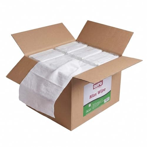 Image of Aura Industrial Wipes for Cleaning | Heavy Duty Cleaning Wipes | Large and Extra Strong | Lint Free Max Wipes | 8 Packs x 50 Sheets - 30cm x 50cm Quarter Folded