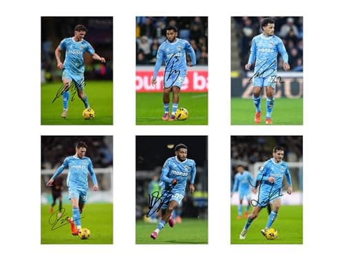Image of Set of 17 Individual Coventry City Football Players Signed 6X4 Inch Photo Prints With Pre Printed Signatures That Would Make A Great Gift For Any Fan.
