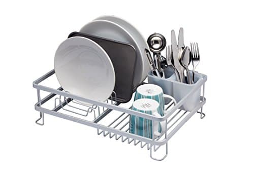 Image of MasterClass Aluminium Dish Drainer Rack, Sink Dish Rack with Large Capacity, 42 x 30 x 13 cm, Silver