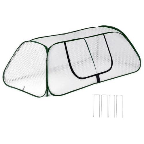 Image of 115 x 55 x 45Cm Garden Covers for Raised Beds,Pop Up Mini Small Greenhouse with Roll-up Zipper Door,Greenhouse Cover for Protecting Seedlings Fruits Vegetable Rows