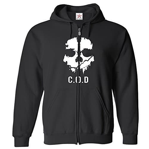 Image of Stars and Stripes Inspired Call to Duty Skull Black full zip Hoodie Medium