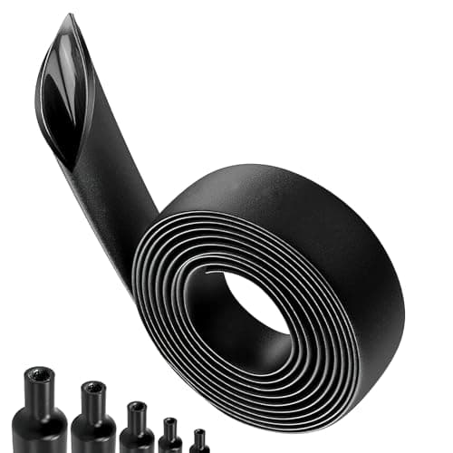 Image of VEGCOO 2.5m Heat Shrink Tubing, 4:1 Ratio Adhesive Lined heat Double Wall Shrink Sleeving, Black Waterproofing Shrink Tubing for Electrical Insulation, Wiring Waterproofing, Wire Repair (20mm)
