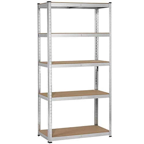 Image of Yaheetech 5 Tier Garage Shelving Unit Heavy Duty Racking Shelves for Storage-180cm x 90cm x 40cm/175kg Per Shelf, 875kg Capacity, for Shed/Office/Workshop, Silver