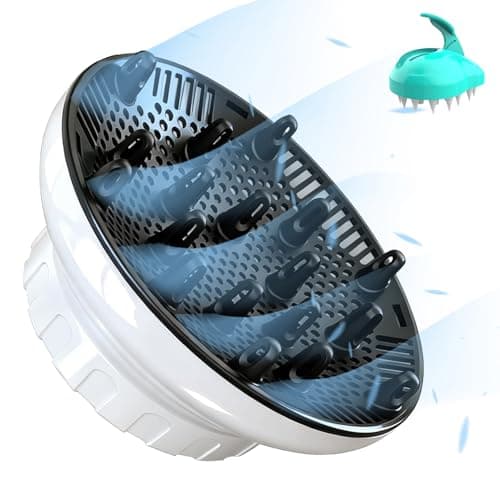 Image of Universal Hair Diffuser for 1.4"-3.1" Blow Dryer Nozzles, Diffuser Hairdryer Attachment, Professional Hair Diffuser for Curly or Wavy Hair, Reduces Frizz & Defines Curls, Home/Travel Use, White