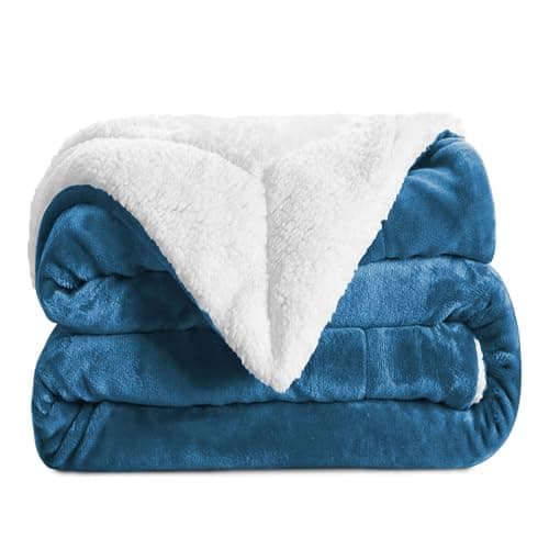 Image of Aspire Homeware Sherpa Fleece Throw Blanket Soft Fluffy King Size Bed Throws Large Travel Blankets Microfiber Sofa Throw (Teal, (200 x 240 cm))