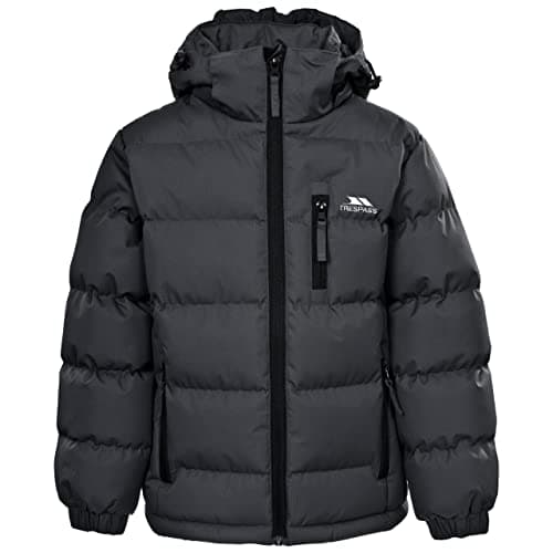 Image of Trespass Boys Padded Jacket Tuff - Waterproof, Adjustable Zip-Off Hood, Elasticated Cuffs, 3 Low Profile Zip Pockets, Drawcord at Hem, Low Profile Centre Front Zip