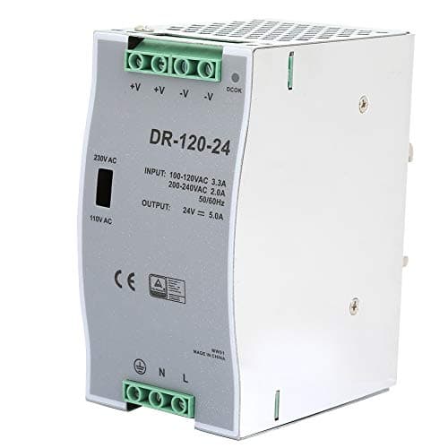 Image of DR-120-24 Din Rail Switching Power, AC DC 24V 5 Amp 120W Switching DIN Rail Power Supply AC DC Power Source Pulse Width Modulation