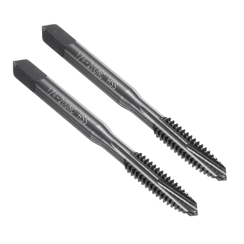Image of sourcing map Spiral Point Thread Tap 1/4-20 UNC 2B, Nitride Coated Machine Screw Tap Tapping Bit Threading Repair Tool, M2 High-Speed Steel (HSS), 2pcs
