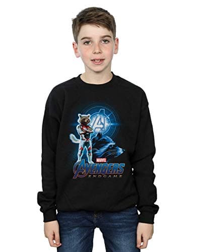 Image of Marvel Boys Avengers Endgame Rocket Team Suit Sweatshirt Black 5-6 Years