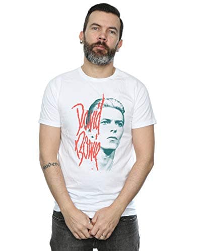 Image of David Bowie Men's Mono Stare T-Shirt White Large