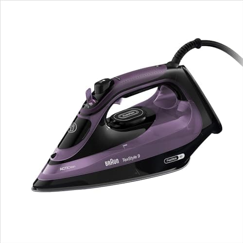 Image of Braun TexStyle 9 SI9661VI Steam Iron with FreeGlide 3D Technology, Vertical Iron, Non-Drip Function, 330 ml Tank, 260 g/min, 3200 W, Purple