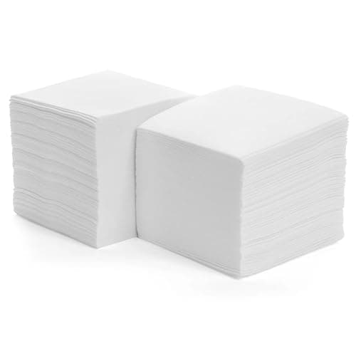 Image of 10000 Sheets - Soft Serviette Napkins, 1Ply Mini Square Tissue, White Cocktail Napkins, 10 x 10 cm Disposable White Papers, Ideal for Weddings Home Office Catering (Pack of 100)