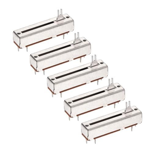 Image of sourcing map 5Pcs Straight Single Linear Slide Potentiometer 4 Pin B50K 50mm(L) 30mm Travel 4x10mm Handle Fader Variable Resistors Mixer Electronic Potentiometer for Dimming Tuning