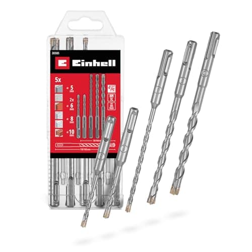 Image of Original Einhell SDS Plus Set 4C 5 pcs 110/160 mm (4-cutter tip, centering point, double flute, SDS Plus shank)