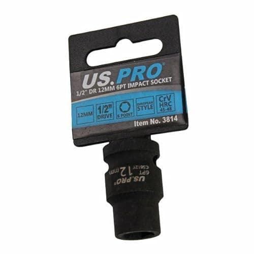 Image of US PRO Tools 12mm Impact Socket 1/2" Drive 6 Point Single Hex 3814