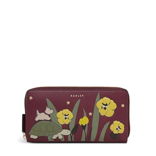 Image of RADLEY London Midnight Wanderer Women's Leather Large Zip Around Purse, Dark Cherry