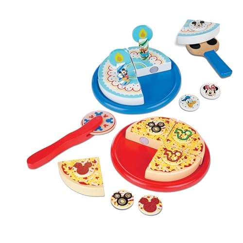 Image of Melissa & Doug Disney Mickey Mouse Wooden Pizza and Birthday Cake Set (E-Commerce Packaging)