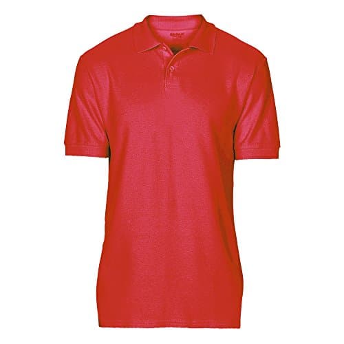 Image of Gildan Softstyle men's short-sleeved double pique polo shirt., red, L