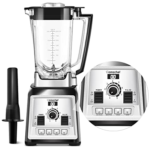 Image of AMZCHEF Blender Smoothie Maker - 2000W Commercial Blender with 2L BPA Free Container - 25000RPM High Speed blender with 8 Speeds Control for kitchen - 4 Presets for Ice/Juice/Smoothie/Nuts