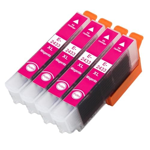 Image of Go Inks Compatible 24XL Magenta Ink Cartridge – 4 Pack XL Multipack replaces T2433 for Epson Expression XP-55, XP-65, XP-750, XP-760, XP-850, XP-860, XP-950, XP-960, XP-970-12ml