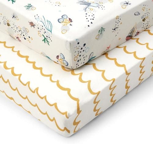 Image of Tutti Bambini Cot Bed Fitted Sheets 2-Pack | 100% Organic Cotton, Fits 70x140cm Mattresses | Our Planet