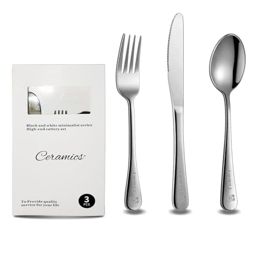 Image of Mocessory Personalised Engraved Children's Cutlery Set Christening Birthday Kids Gift Idea (Set for 3)