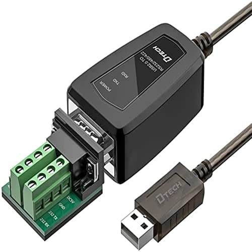 Image of DTech USB to RS485 RS422 R232 Serial Adapter with Breakout Board LED Lights Supports DC5V for Multi-Kind Control Devices Windows 10 8 7 XP Mac (0.5ft (3 in 1 interface))