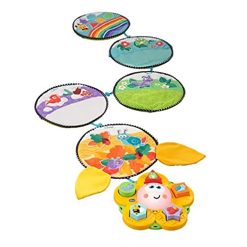 Image of Chicco Children's Play Mat Path of Seasons, Electronic Sensory Path and Interlocking Play with 5 Soft Mats and Central Flower with Sounds and Lights, Baby and Child Games 9+ Months