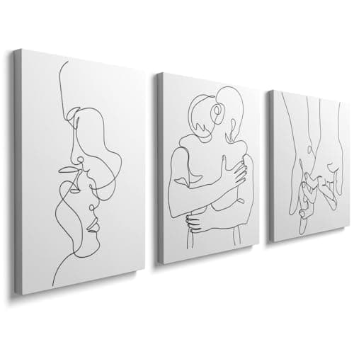 Image of prinfantasy Minimalist Wall Art 3 Pictures - Modern Canvas Black and White Poster Prints 30x40cm GYH0011
