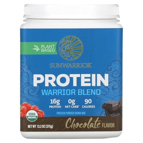 Image of Sunwarrior - Warrior Blend High Performance| Plant-Based | Keto-Friendly |Vegan |Organic Protein Powder Chocolate 375 g