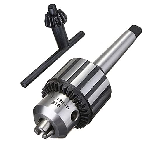 Image of Super Heavy Duty 1/2"(1-13mm) Drill Chuck with Chuck Key and MT2 Shank | Morse Taper Arbor #2 (B16)