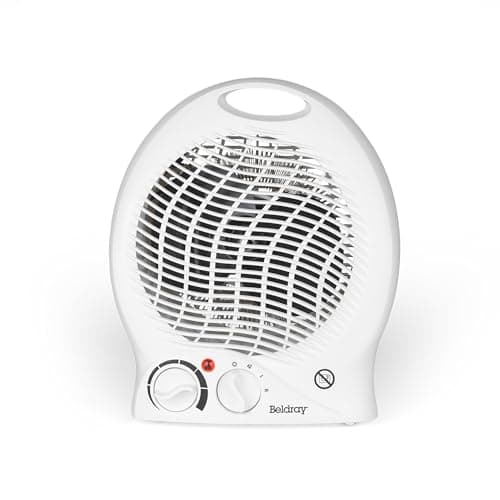 Image of Beldray EH0567 Electric Fan Heater – Thermo Fan Heater, 2 Heat Settings, Cool Air Function, Adjustable Thermostat, Lightweight & Portable, Carry Handle, Dial Control, Overheat Protection, 1000/2000W