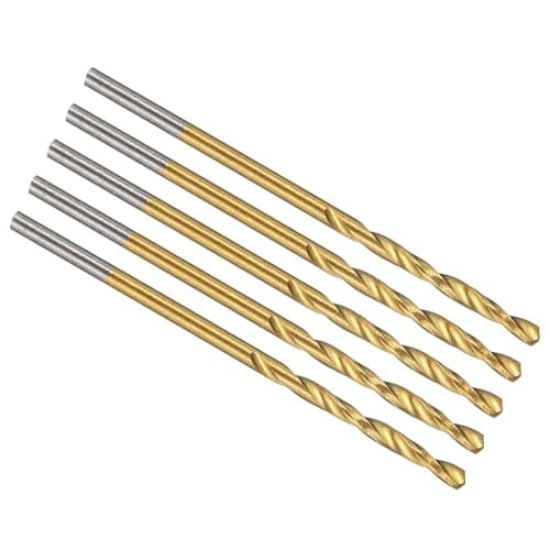 Image of PATIKIL 1mm Drill Bit, M42 8% Cobalt High-Speed Steel Jobber Straight Shank 135° Titanium Nitride (TiN) Coated for Hard Metal Stainless Steel - 5 Pack