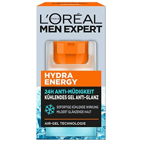 Image of L'Oréal Men Expert Cooling Anti-Shine Face Care for Men, Mattifying and Refreshing Gel, 24H Anti-Fatigue, Face Cream for Men with Sea Spring Water, Hydra Energy, 1 x 50 ml