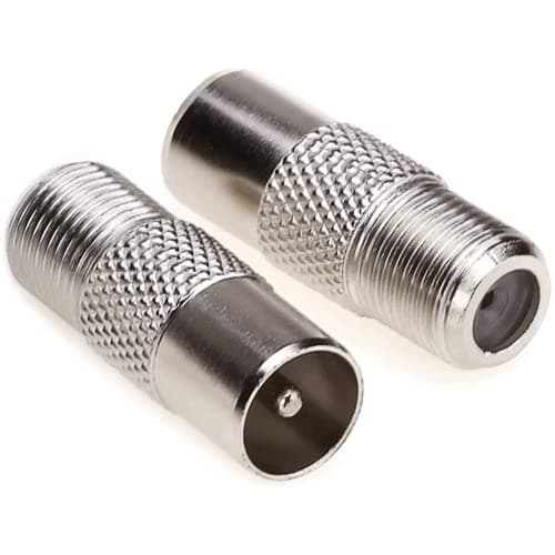 Image of IRYNA 2 Pcs TV Aerial Coaxial Cable F-Connectors Adapter F Socket Female to Coax Plug Male TV Aerial Connector Adaptor for Cable Lead