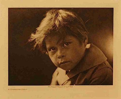 Image of A4 print Native American Indian A Comanche child