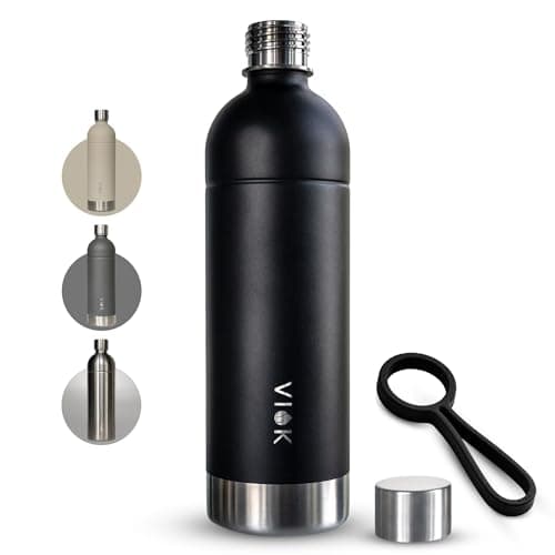 Image of Bottle for Aarke Carbonator 3 & 2, Smeg, Brita SodaOne, Sodapop Cooper & Philips GoZero - 1.3L Stainless Steel Replacement Bottle, Dishwasher Safe, Alternative Aarke Bottle - with Carry Handle (2